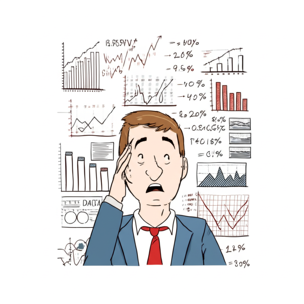 顯示多個財務圖表與數據，象徵對企業獲利能力的分析。
