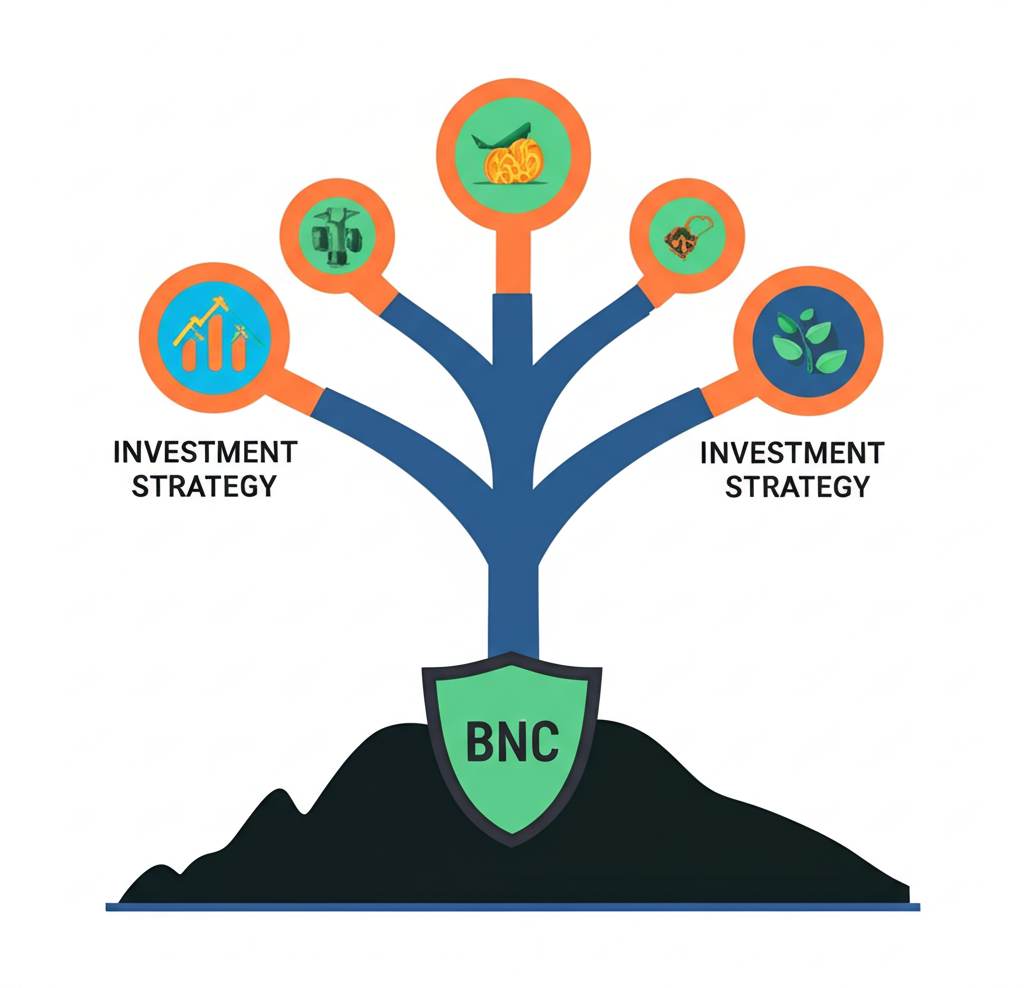 BNB Chain生態系統的抽象示意圖，顯示互聯的節點與數據流。